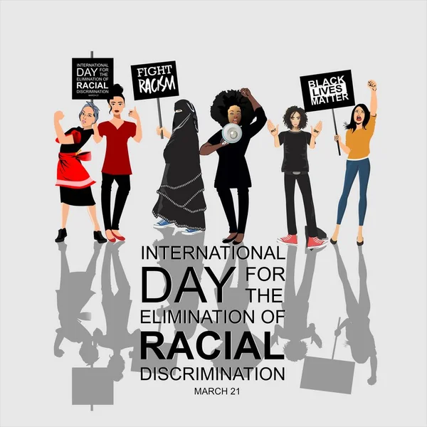 Международный День Борьбы Расовой Дискриминацией — стоковый вектор