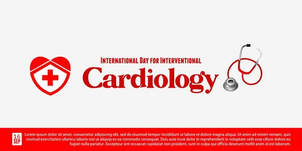 Dia Internacional Cardiologia Intervencionista — Vetor de Stock