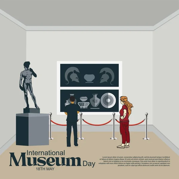 Giornata Internazionale Dei Musei Maggio Illustrazione Vettoriale — Vettoriale Stock