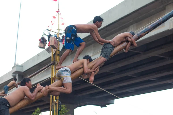 Indonesische Onafhankelijkheidsdag Beklimmen Pinang Competition Kalimalang Oost Jakarta — Stockfoto