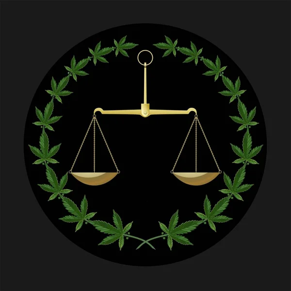 Ilustración Vectorial Cannabis Medicinal Legalizado — Vector de stock