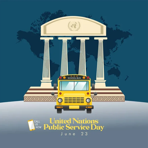 United Nations Public Service Day Vector - Stok Vektor
