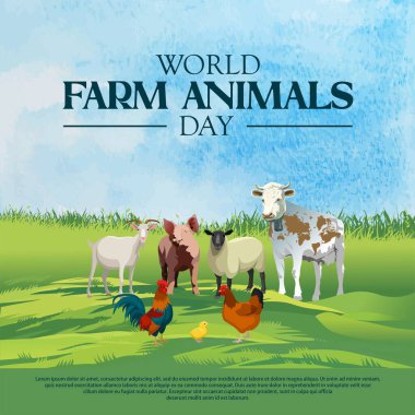 Vector illustration of World Farm Animals Day. clipart