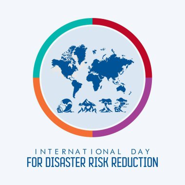 Uluslararası Afet Risk Azaltma Günü, 13 Ekim, Vektör illüstrasyon Tasarımı