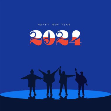 Efsanevi grup tebrik kartı. Mutlu yıllar 2024..