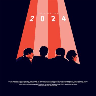 Efsanevi grup tebrik kartı. Mutlu yıllar 2024..