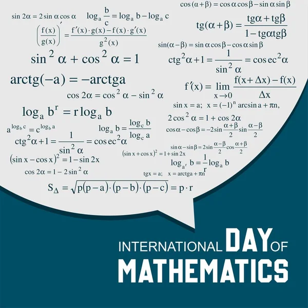 Uluslararası Matematik Günü 'nün Vektör illüstrasyonunun Vektör illüstrasyonu