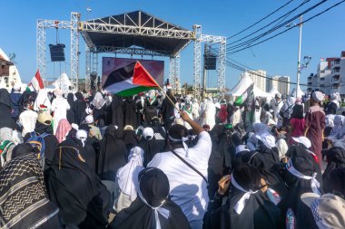 Jakarta, Endonezya - 17 Aralık 2023: Kuzey Jakarta 'da Filistin Eylemini Savunmak.