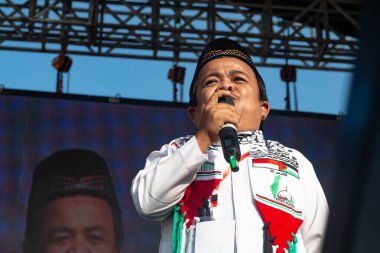 Jakarta, Endonezya - 17 Aralık 2023: Kuzey Jakarta 'da Filistin Eylemini Savunmak.