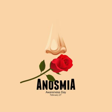 Anosmia Farkındalık Günü 'nün vektör illüstrasyonu, koku alma duyusunun kaybıyla ilgili farkındalık günü.,