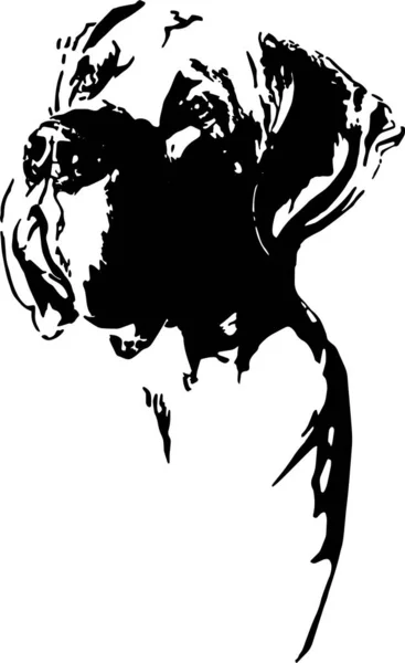 Grande Silhouette Tête Danois Noir Blanc — Image vectorielle