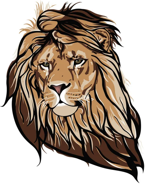Illustration Isolée Lion Sur Fond Blanc — Image vectorielle