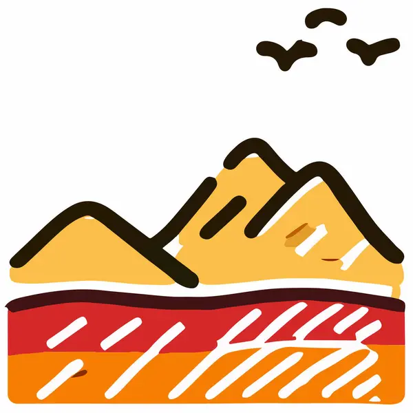 Basit Vektör Şirin Dağ Logosu Tasarımı Minimal Logo Simge Çizgi — Stok Vektör