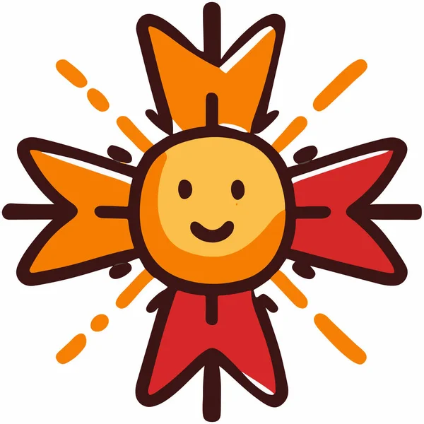 Летняя Милая Икона Осенняя Раскраска Логотип — стоковый вектор