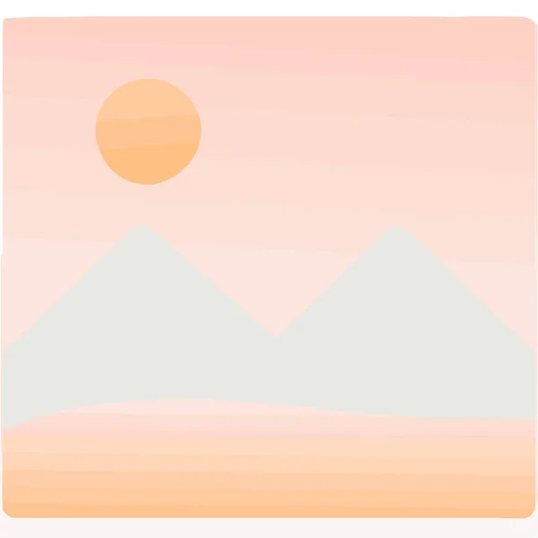 Desain Logo Gunung Yang Sederhana Logo Minimal Ikon Kartun Lukisan - Stok Vektor