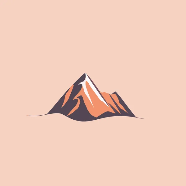 Design Logotipo Montanha Vetorial Simples Logotipo Mínimo — Vetor de Stock
