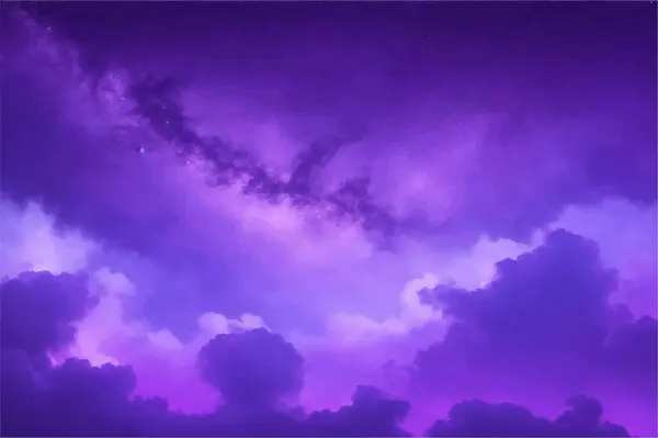 Paarse Nachtelijke Hemel Met Wolken Sterren Galaxy Hemel Achtergrond Wallaper — Stockvector