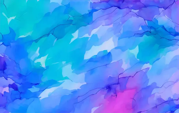 Abstracte Aquarel Paars Roze Blauwe Teal Achtergrond Marmeren Patroon — Stockvector