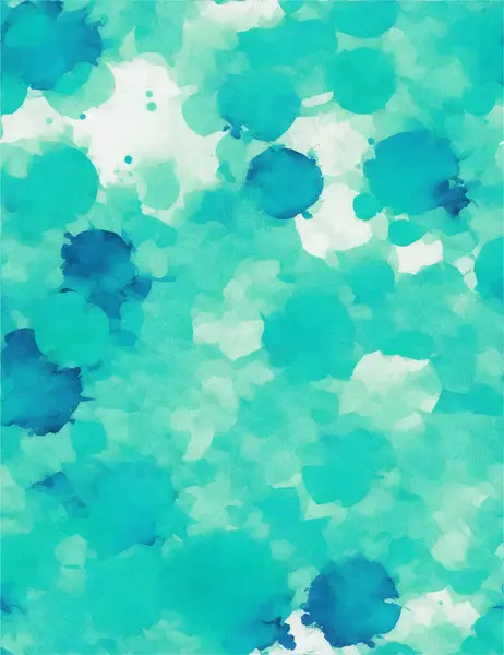ブルーグリーンティール抽象パターン 水彩画 ペイント カラフルなアート背景 — ストックベクタ
