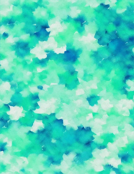 Μπλε Πράσινο Teal Αφηρημένο Μοτίβο Υδατογραφία Paint Πολύχρωμο Φόντο Τέχνη — Διανυσματικό Αρχείο