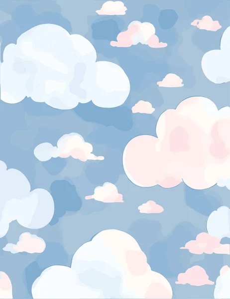 Облачные Обои Акварельные Фоны Бесшовный Узор Облачная Живопись — стоковый вектор