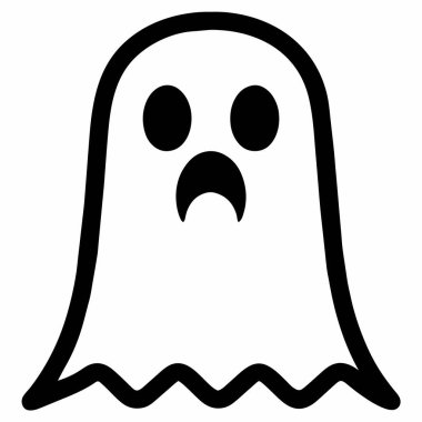 Beyaz çarşaf altında izole edilmiş hayalet, Cadılar Bayramı nesneleri, simgesi 