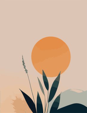 Hafif renklere sahip minimalist sanat, Boho tarzı.