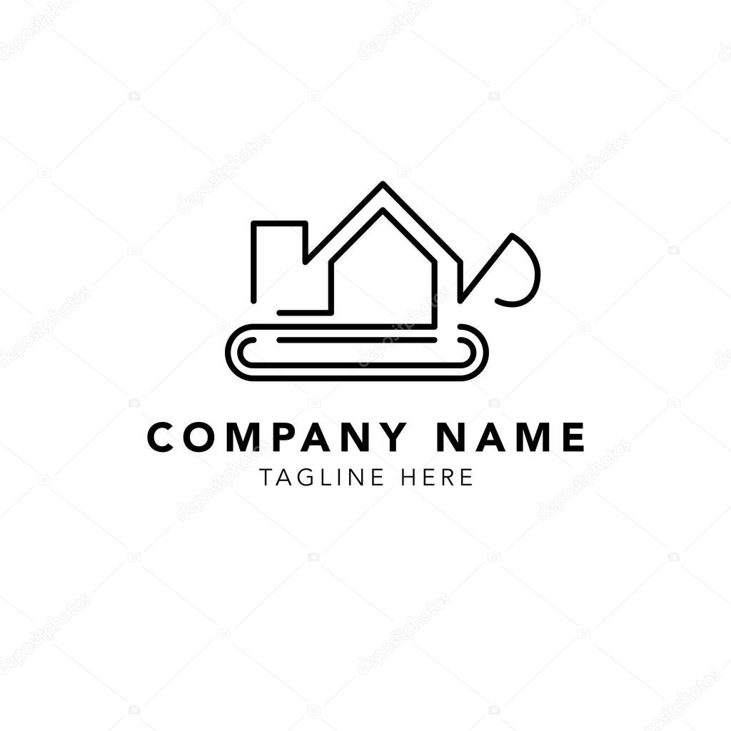 Monoline minimalistic real estate logo icon vector inspiration, elegant Line building house construction logo design template modern vector, Logo Vector Illustration for real estate