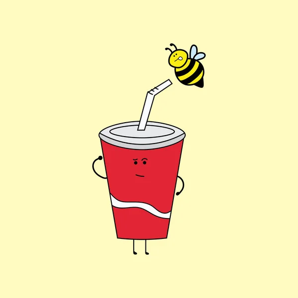 Illustration Vectoriel Graphique Enfants Dessin Style Drôle Tasse Rouge Mignon — Image vectorielle