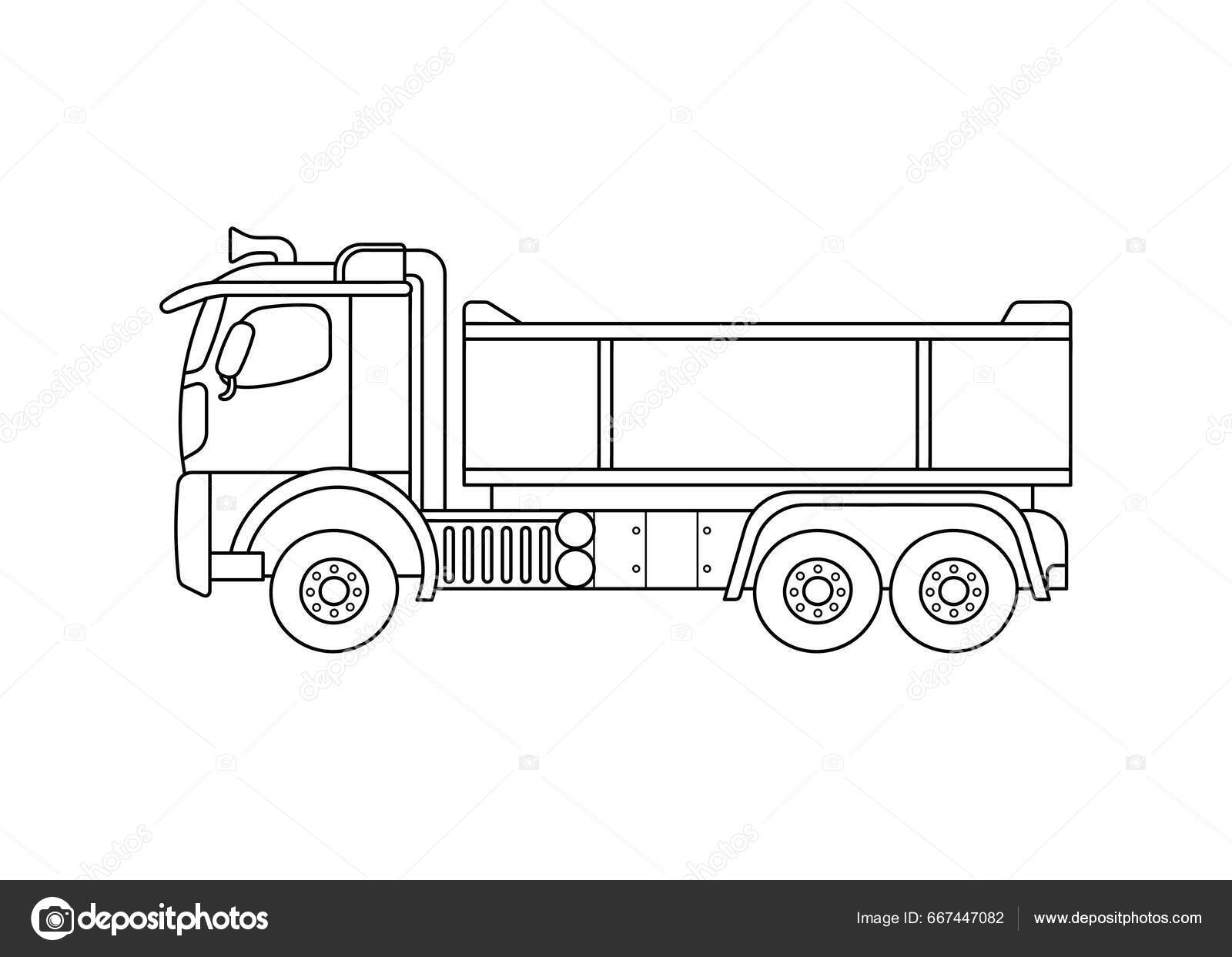 手描きベクターイラストカラー子供建設車ダンプトラッククリップアート ストックベクター ©wordspotrayal 667447082, image size:1600x1243