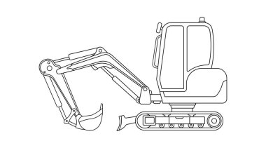 El çizimi Vektör illüstrasyon Rengi Çocuklar küçük sürüngen kazıcı inşa makine Kelime lekeleri ile Clipart