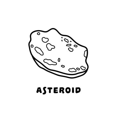 El çizimi Vektör illüstrasyon rengi çocuklar asteroit simgesi düz tasarım illüstrasyonu