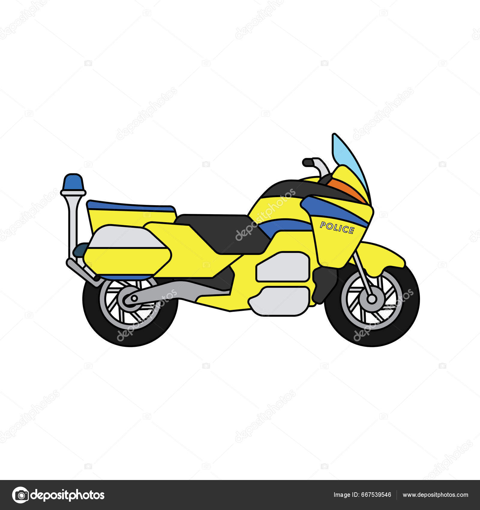 Crianças Desenho Vector Ilustração Polícia Motocicleta Plana Desenhos  Animados Isolado imagem vetorial de wordspotrayal© 667539546