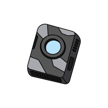 Çocuklar vektör illüstrasyon gövde kamerası vektörü düz çizgi film izole