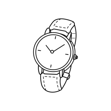 El çizimi çocuklar vektör çizim kol saati düz çizgi film izole