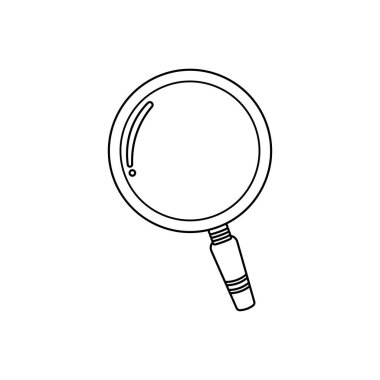 El çizimi çocuklar Vektör çizimi büyüteç düz çizgi film izole