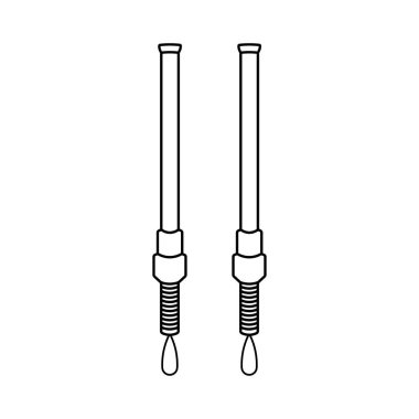 El çizimi çocuklar vektör çizimi trafik ışığı batonu düz çizgi film izole