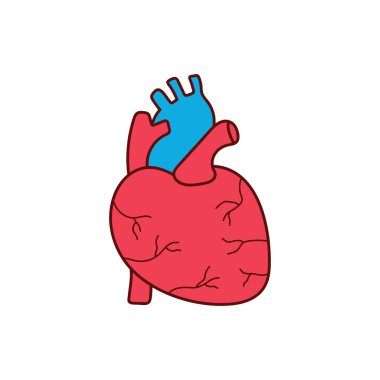 Beyaz Arkaplanda izole edilmiş Çizgi film Vektörü illüstrasyon Kalp simgesi çizen çocuklar