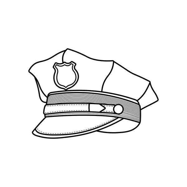 Crianças Desenhadas Mão Desenho Vector Ilustração Chapéu Policial Oficial Lei — Vetor de Stock