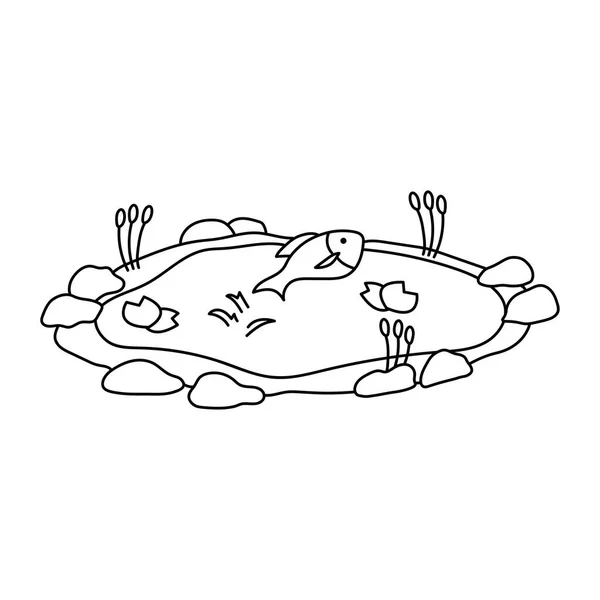Ručně Kreslené Děti Kresba Cartoon Vector Ilustrace Roztomilé Ryby Skoky — Stockový vektor