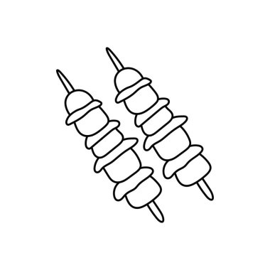 El çizimi Çocuklar Çizim Çizimi Vektör Çizimi Şiş Kebap Şiş Şiş Beyaz Arkaplan İzole
