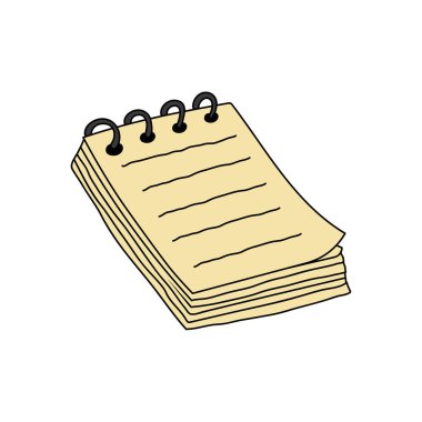 Beyaz Arkaplanda izole edilmiş Çizgi Film Vektörü illüstrasyon Defter simgesi çizen çocuklar