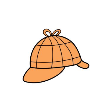 Çizgi film temsilcisi çizen çocuklar Beyaz Arkaplanda izole edilmiş Şapka simgesi