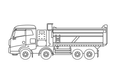 Elle çizilmiş renkte çocuklar elektrikli çöp kamyonu inşaat tırı tırı tırları