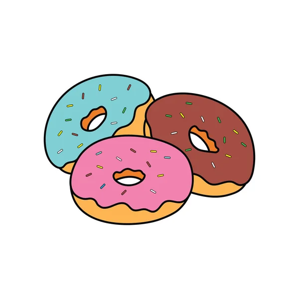 stock vector Kids drawing Cartoon Vector illustration doughnuts icon Isolated on White Background