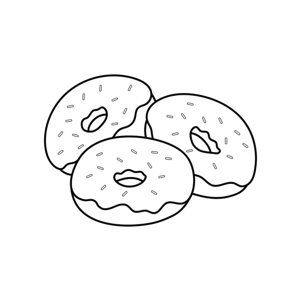 Dibujo Dibujado Mano Para Niños Icono Donuts Ilustración Vectorial Dibujos — Archivo Imágenes Vectoriales