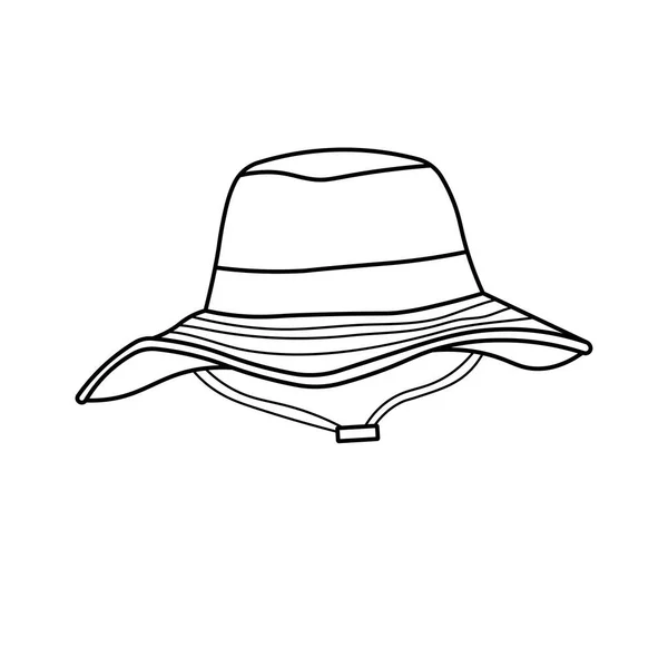 手描きの子供の絵画のベクターのイラスト キャンプ帽子は白い背景に隔離されます — ストックベクタ