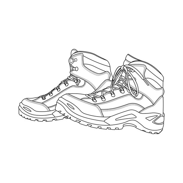 Παιδιά Σχέδιο Cartoon Εικονογράφηση Διάνυσμα Μπότες Πεζοπορίας Εικονίδιο Απομονωμένο Λευκό — Διανυσματικό Αρχείο