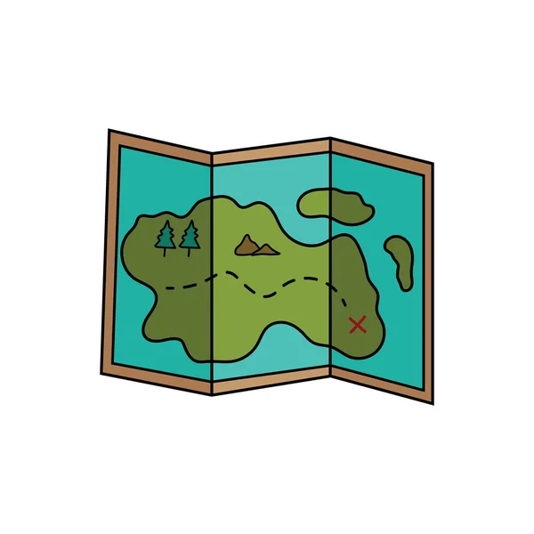 Dessin Pour Enfants Illustration Vectorielle Dessin Animé Icône Carte Trésor — Image vectorielle