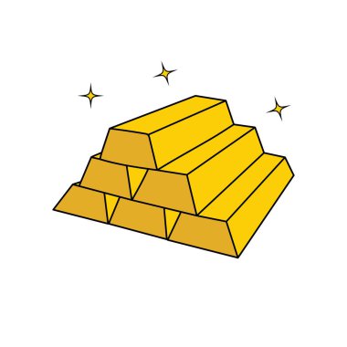 Beyaz Arkaplanda izole edilmiş Çizgi Film Vektörü illüstrasyon altın simgesi çizen çocuklar